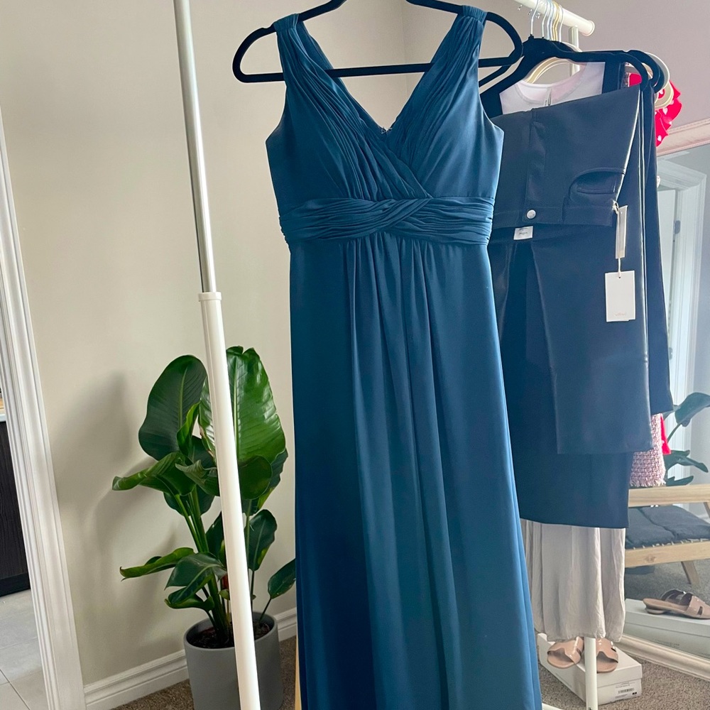 Navy blue bridesmaids dress